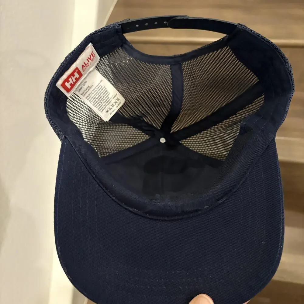 Helly Hansen Hat Cap Snap Back Navy Blue Mesh Trucker Patch Outdoor‎ Mens
